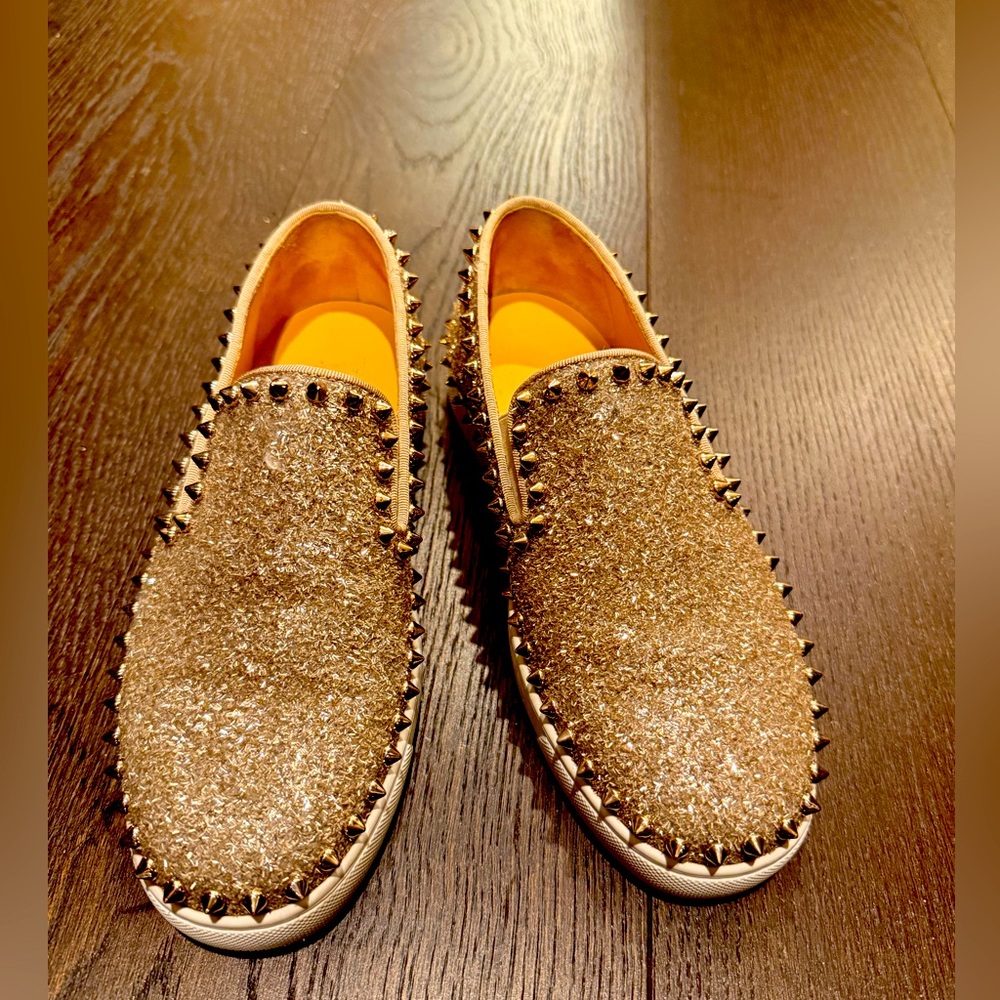Christian Louboutin Glitter Slip-On Sneakers